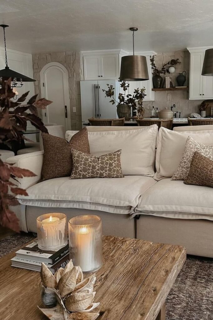 fall house decor indoor living room