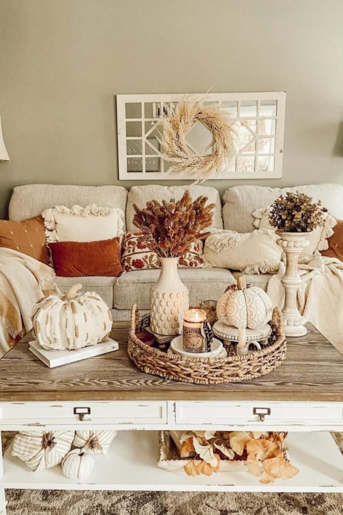 fall shelf decor ideas living room