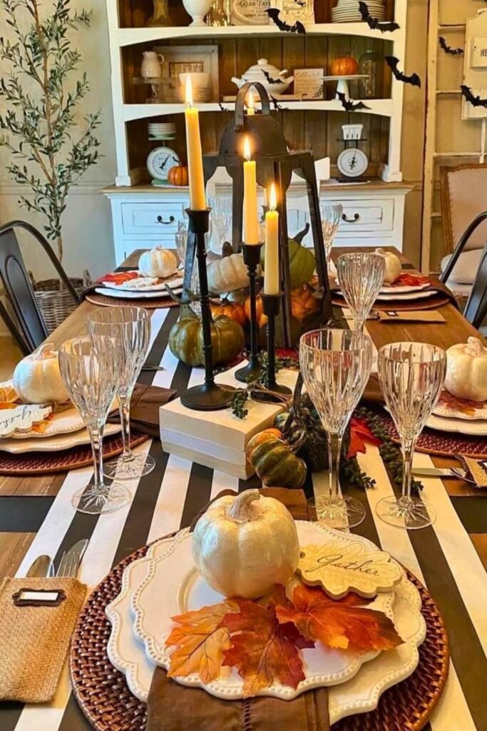 fall dinner table decor