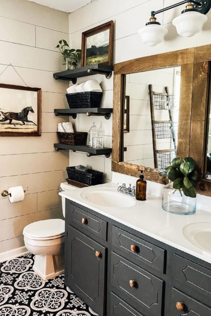 farmhouse half bathroom ideas