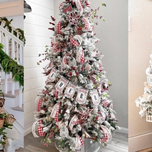 18 Beautiful Farmhouse Christmas Tree Ideas All About The Layers