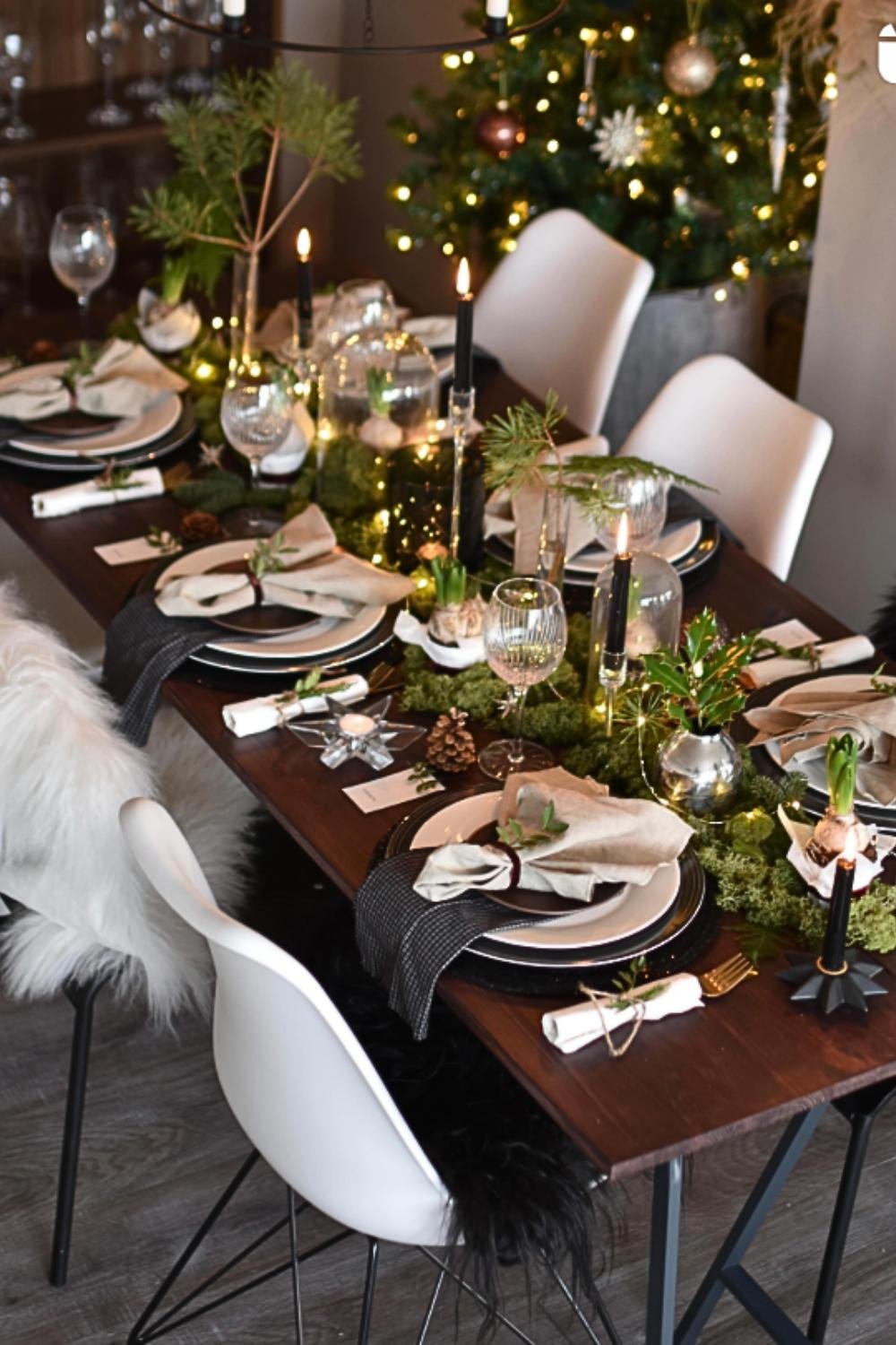 wooden christmas table