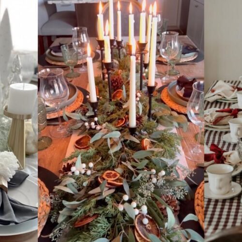 rustic Christmas table decor