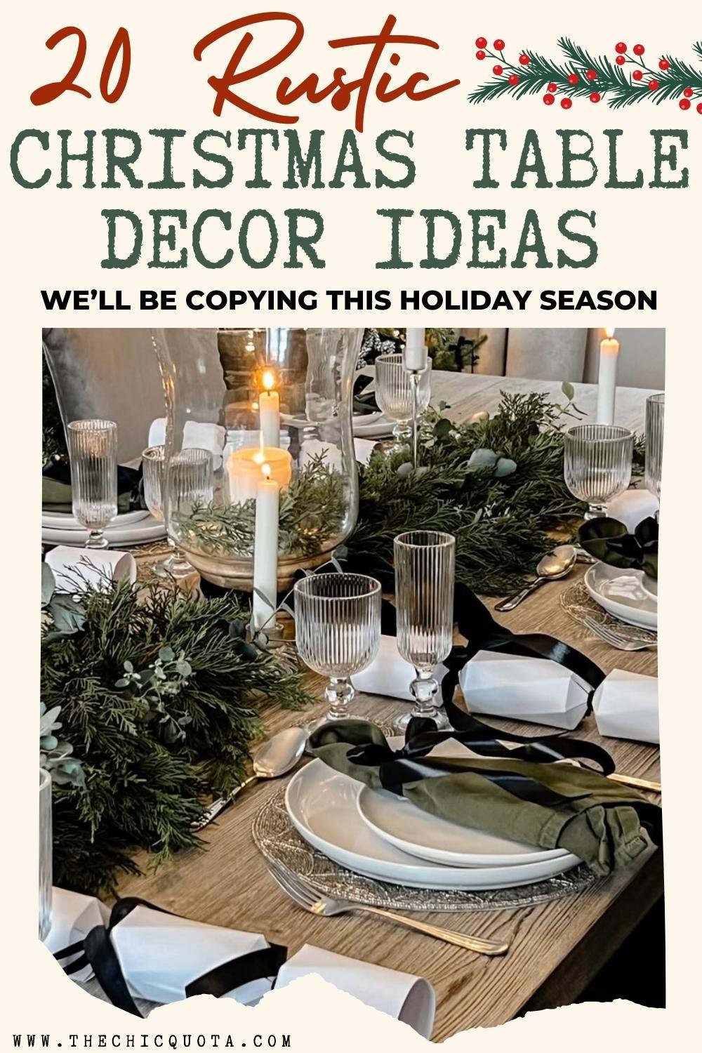 rustic Christmas table decor ideas