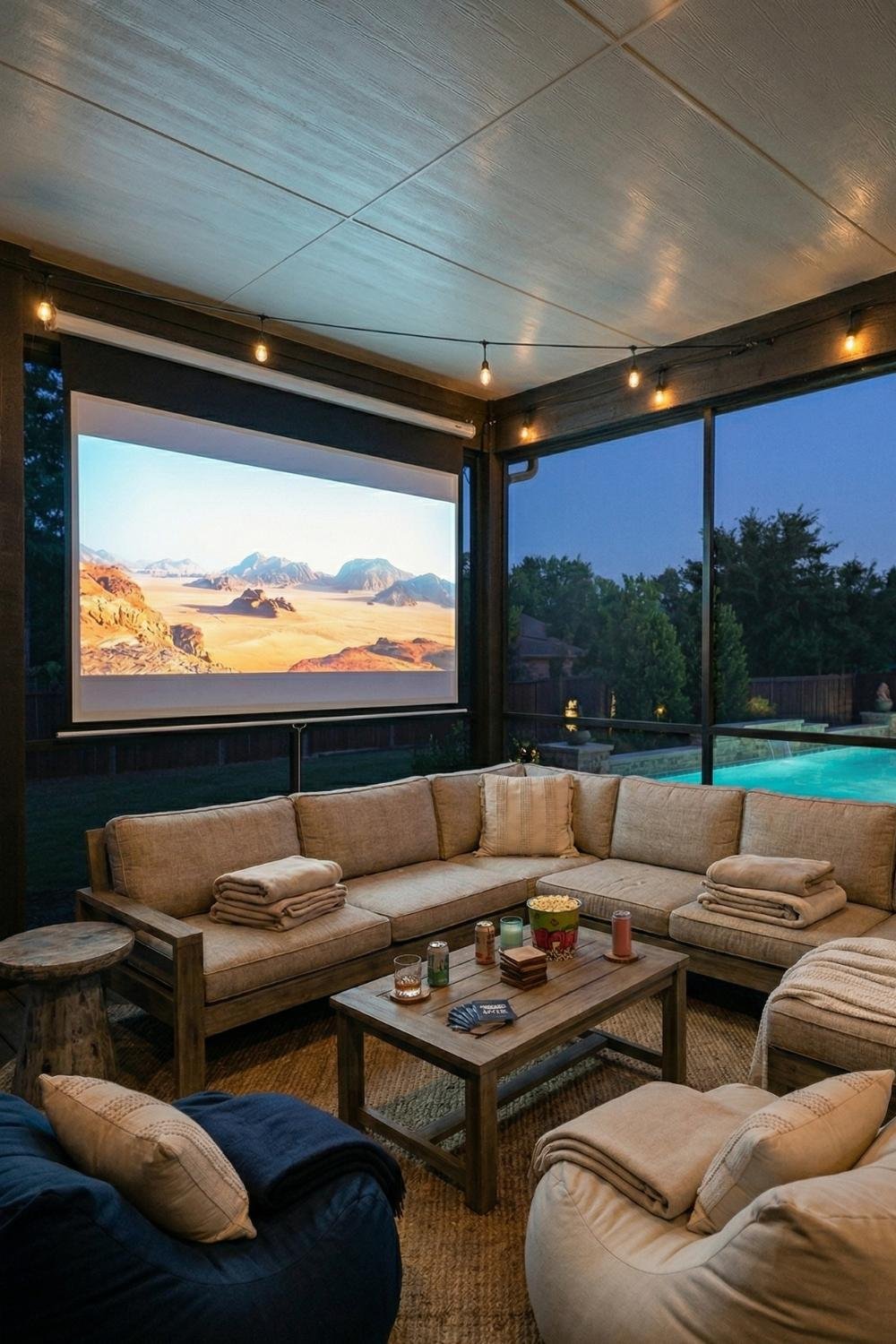 screened-inporch with wooden floor