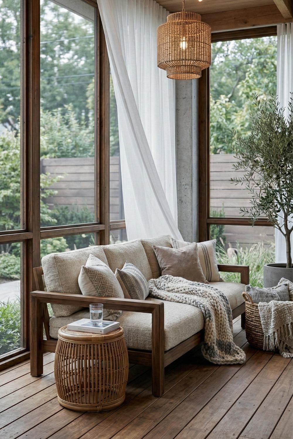 screened in porch and patio