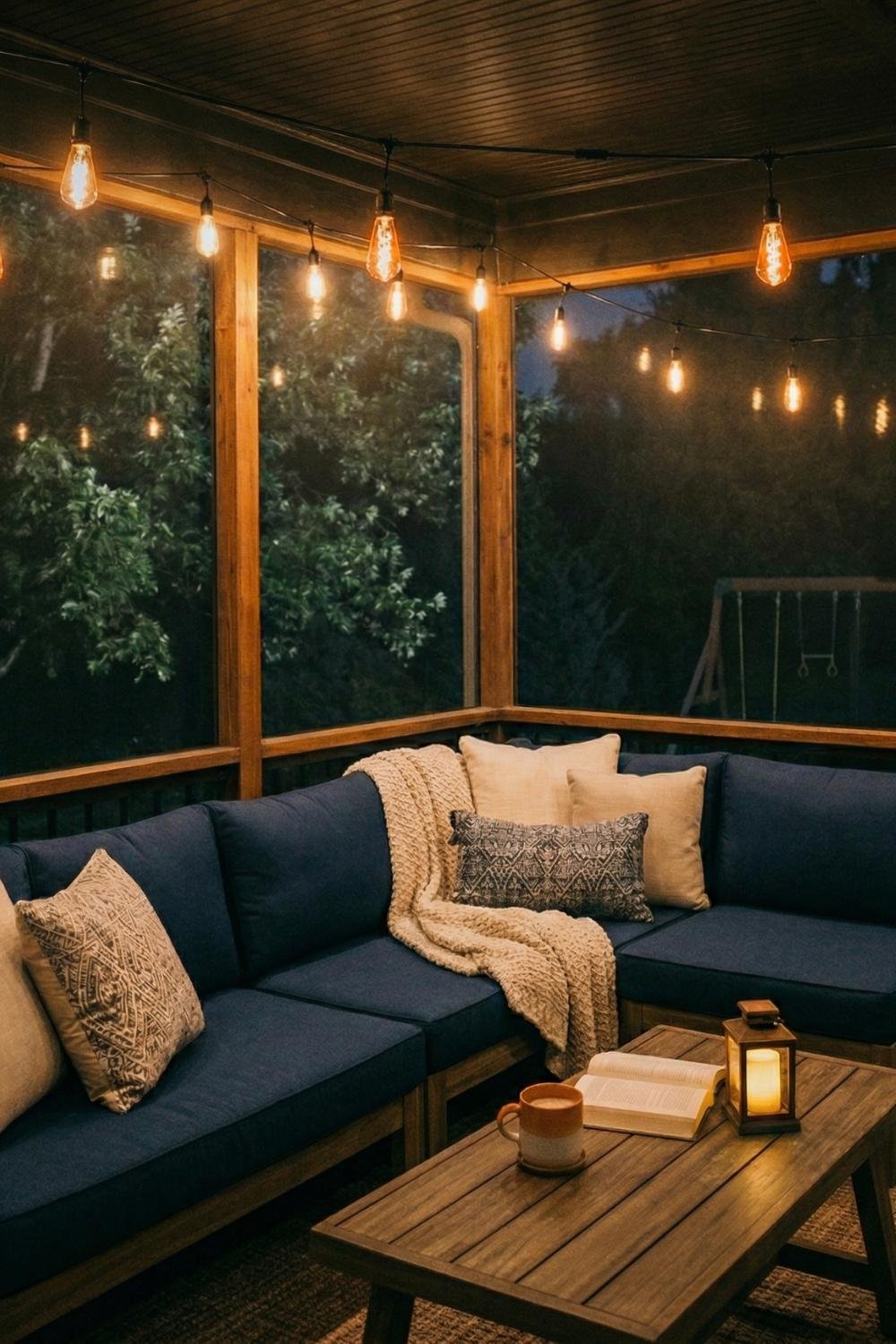 screened porch decorating