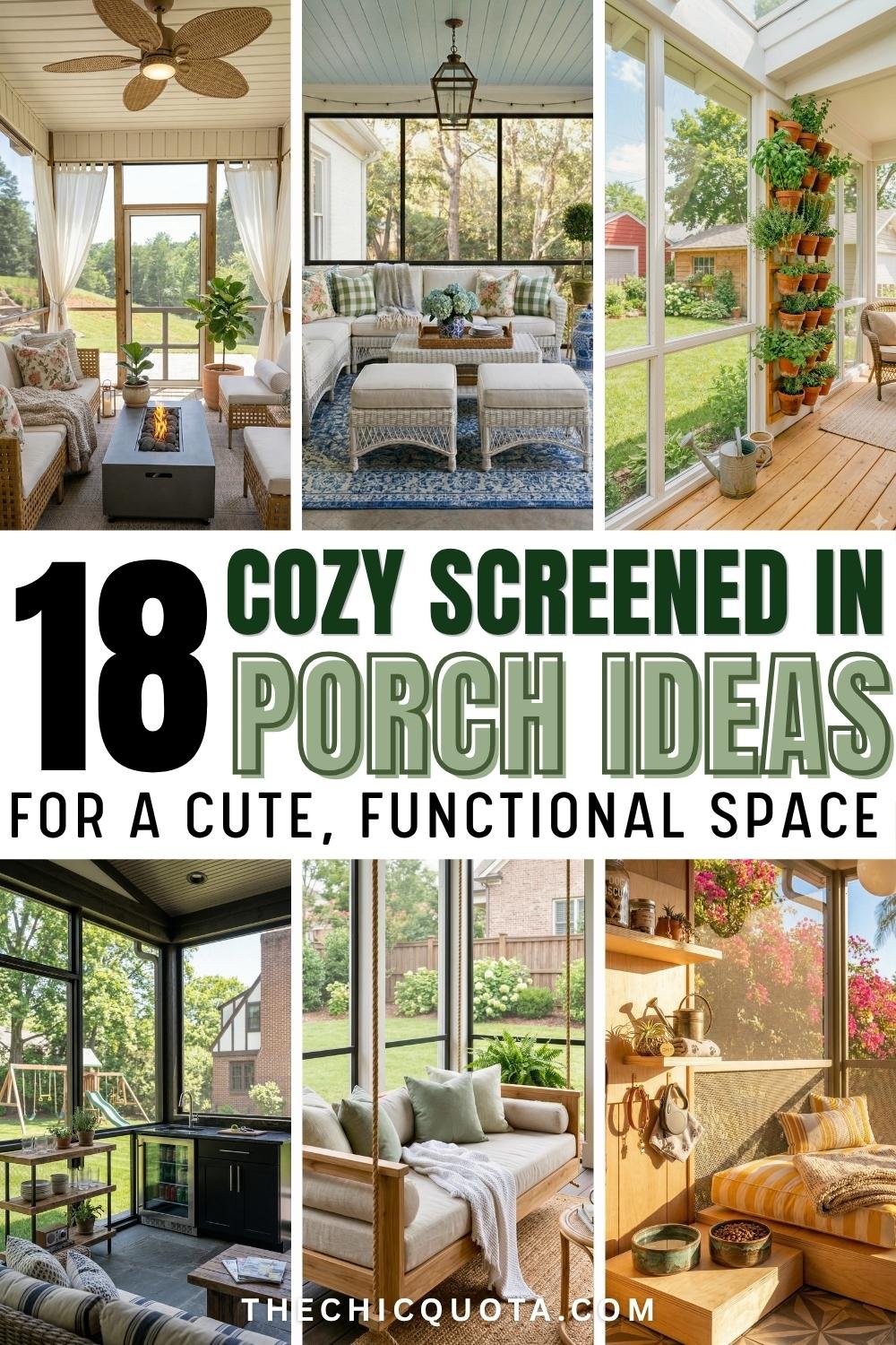cozy screened in porch