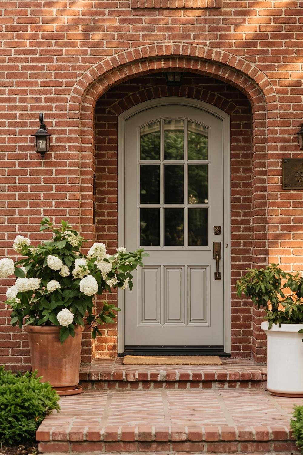 front door color on brick house