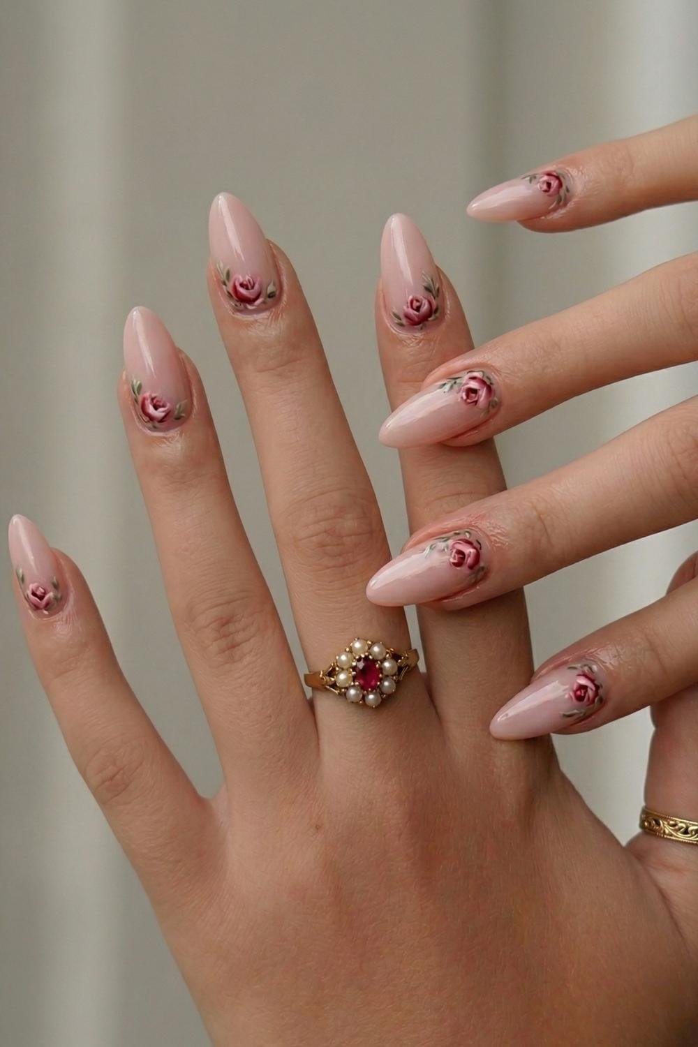 mother's day nails almond